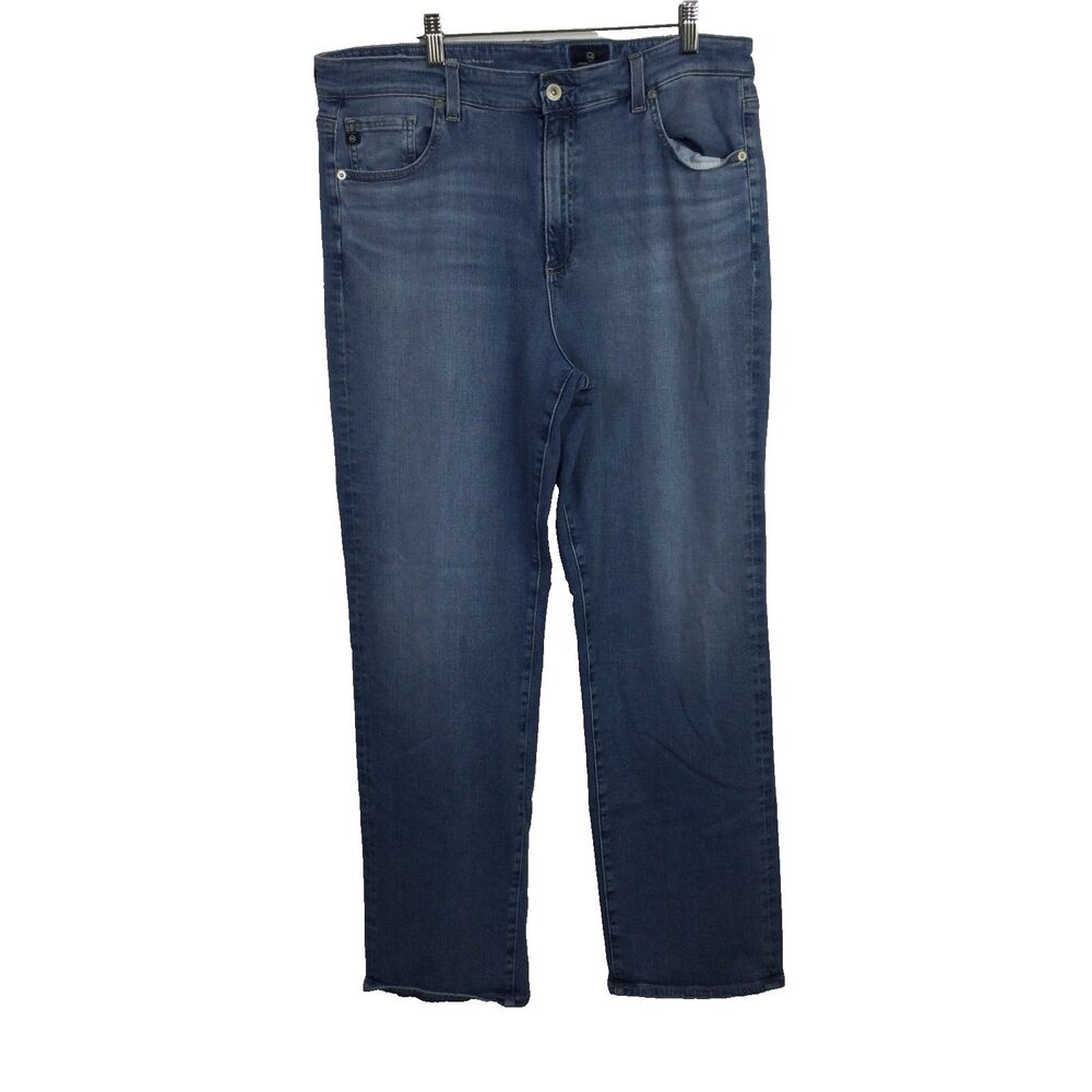 AG Adriano Goldschmied Womens Saige High-Rise Straight-Leg Jeans Blue Size 32